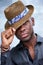 Cool male african american fashion model with hat