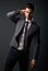 Cool male fashion model with shirt and tie