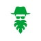 Cool man with beard leaf logo design vector graphic symbol icon illustration creative idea