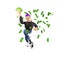 Cool Man Cartoon 3D Character Dancing Under a Money Rain