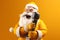 cool man santa merry happy fun party holiday claus christmas costume. Generative AI.