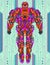 Cool mecha robot cyborg full body illustration