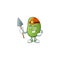 Cool Miner green beans cartoon character design style