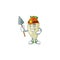 Cool Miner white radish cartoon character design style