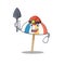 Cool miner worker of beach umbrella cartoon character design