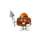 Cool miner worker of chocolate alfajor cartoon design concept