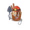 Cool miner worker of coffee ice cream cartoon character design