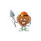 Cool miner worker of gingerbread love cartoon design concept