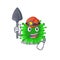 Cool miner worker of minunacovirus cartoon character design