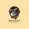 Cool monkey logo design vector illustrator