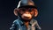 Cool monkey in sunglasses and hat, generative AI.