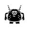 cool monster alien glyph icon vector illustration