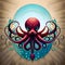 Cool octopus illustration - ai generated image