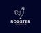 Cool one line rooster logo design and unique animal concept, can be used as a sign, app Icon or symbol, multi-layer vector and