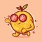 Cool orange fruit character mascot running isolated cartoon in flat style design