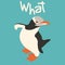 Cool penguin vector illustration flat style front