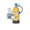 Cool Photographer oxygen cylinder character with a camera