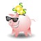 Cool Piggbank Wearing Sunglasses