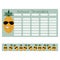 Cool pineapple Timetable and bookmarks set. For Children.