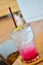 Cool pink lemon soda menu