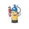 Cool Plumber oxygen cylinder on mascot picture style