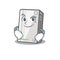 Cool power bank mascot character with Smirking face
