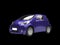 Cool purple compact urban car on black background