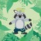 Cool raccoon cartoon