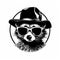 Cool Raccoon Icon, Funny Animal Portrait, Raccoon Hipster in Sunglasses and Hat