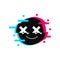 Cool rave glitch face icon. Flat style illustration isolated on white background. Vector EPS 10