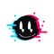 Cool rave glitch face icon. Flat style illustration isolated on white background. Vector EPS 10