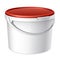 Cool Realistic White plastic bucket. Vector