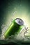 Cool and Refreshing. Green Can Soft Drink Unleashes a Splash!. Generative AI