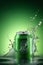 Cool and Refreshing. Green Can Soft Drink Unleashes a Splash!. Generative AI