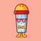 Cool salt bottle mascot isolated cartoon in flat style