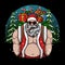Cool santa brings me a merry christmas gift vector illustration