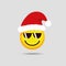 Cool Santa Claus emoticon with sunglasses smiley emoji