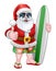 Cool Santa With Surfboard and Shades Cartoon