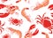 Cool Seafood Seamless Pattern