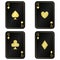 Cool Set Four Queens black card with gold