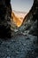 Cool Shadows Fill Willow Creek Canyon Before Heading Into The Exposed Valley Below