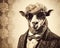 Cool Sheep In Vintage Sepia-toned Photography With Hip-hop Flair