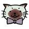 Cool Siamnese kitten cute cat face haed with bow cartoon