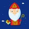 Cool simple saint nicolas cartoon - vector illustration