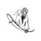 cool skateboarding man illustration sketch