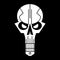 Cool skull logo on black background. Vector