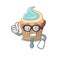 Cool and smart Businessman rainbow cupcake wearing glasses