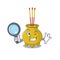 Cool and Smart chinese incense Detective cartoon mascot style