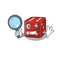 Cool and Smart dice Detective cartoon mascot style