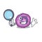 Cool and Smart eosinophil cell Detective cartoon mascot style